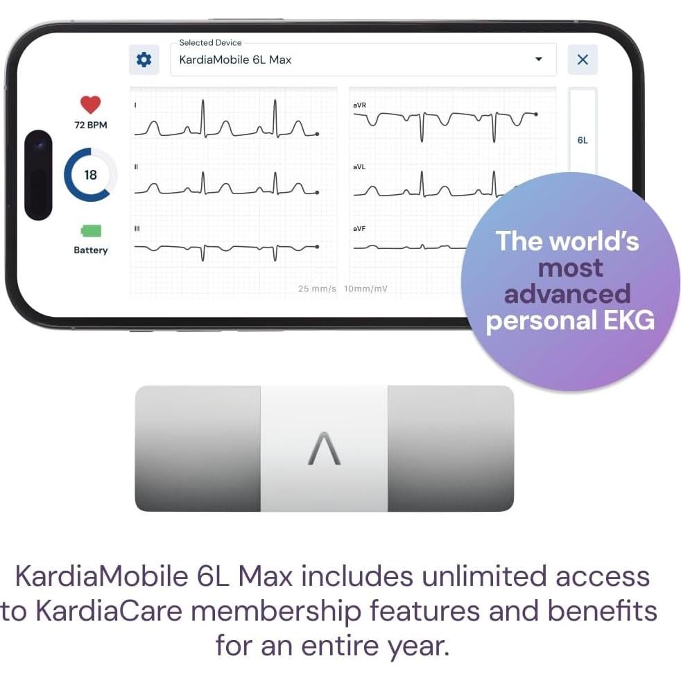 KardiaMobile 6L Max AliveCor | Monitor EKG 6 Derivaciones