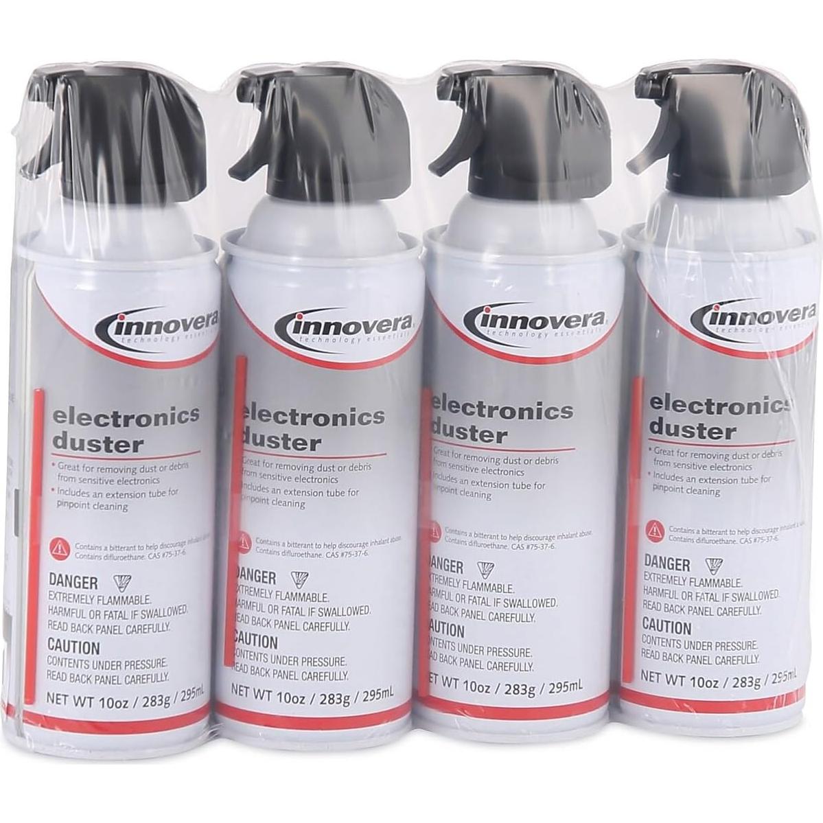 Limpiador de Aire Comprimido Innovera 10 Oz (0.28 kg) 4/Paq