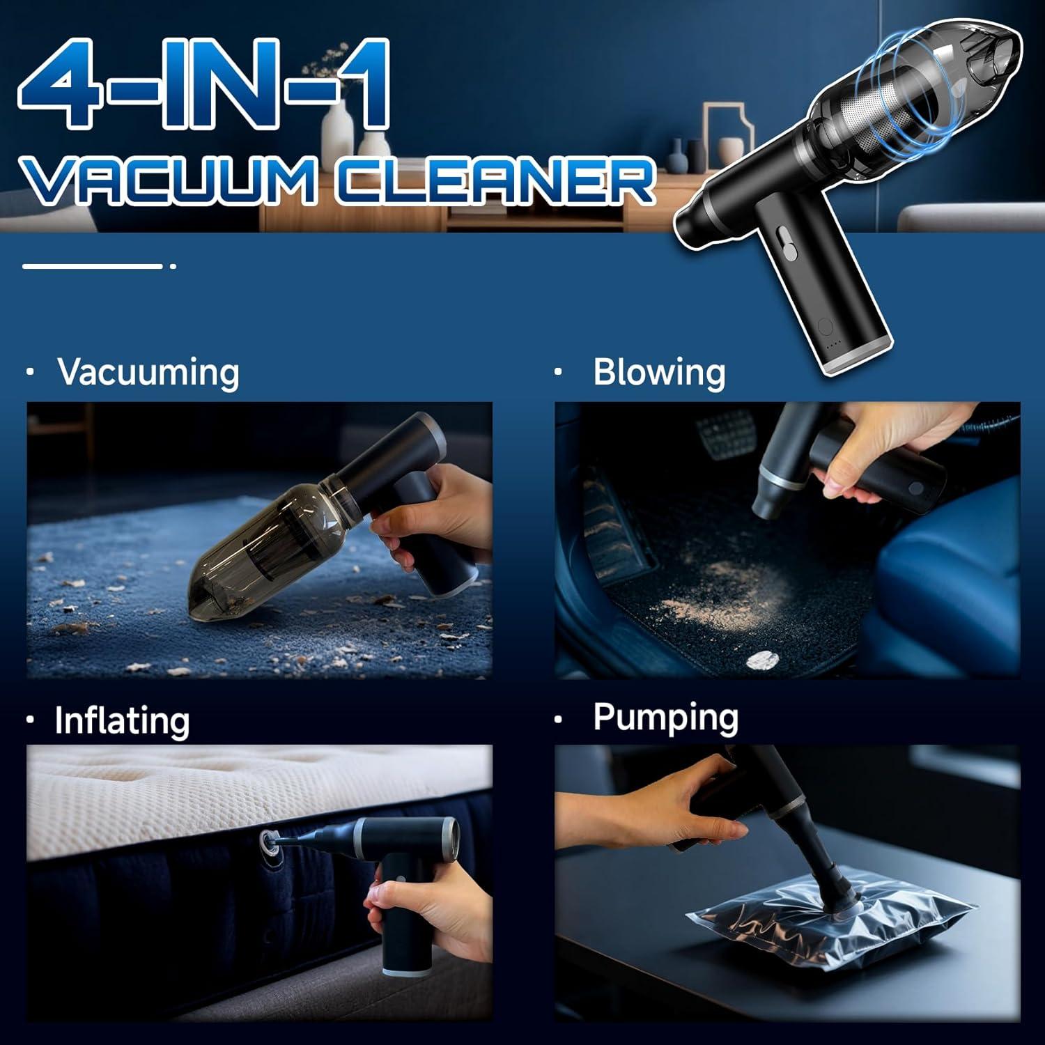 Soplador y Aspiradora 4-en-1 Haën Babos 150,000RPM Recargable