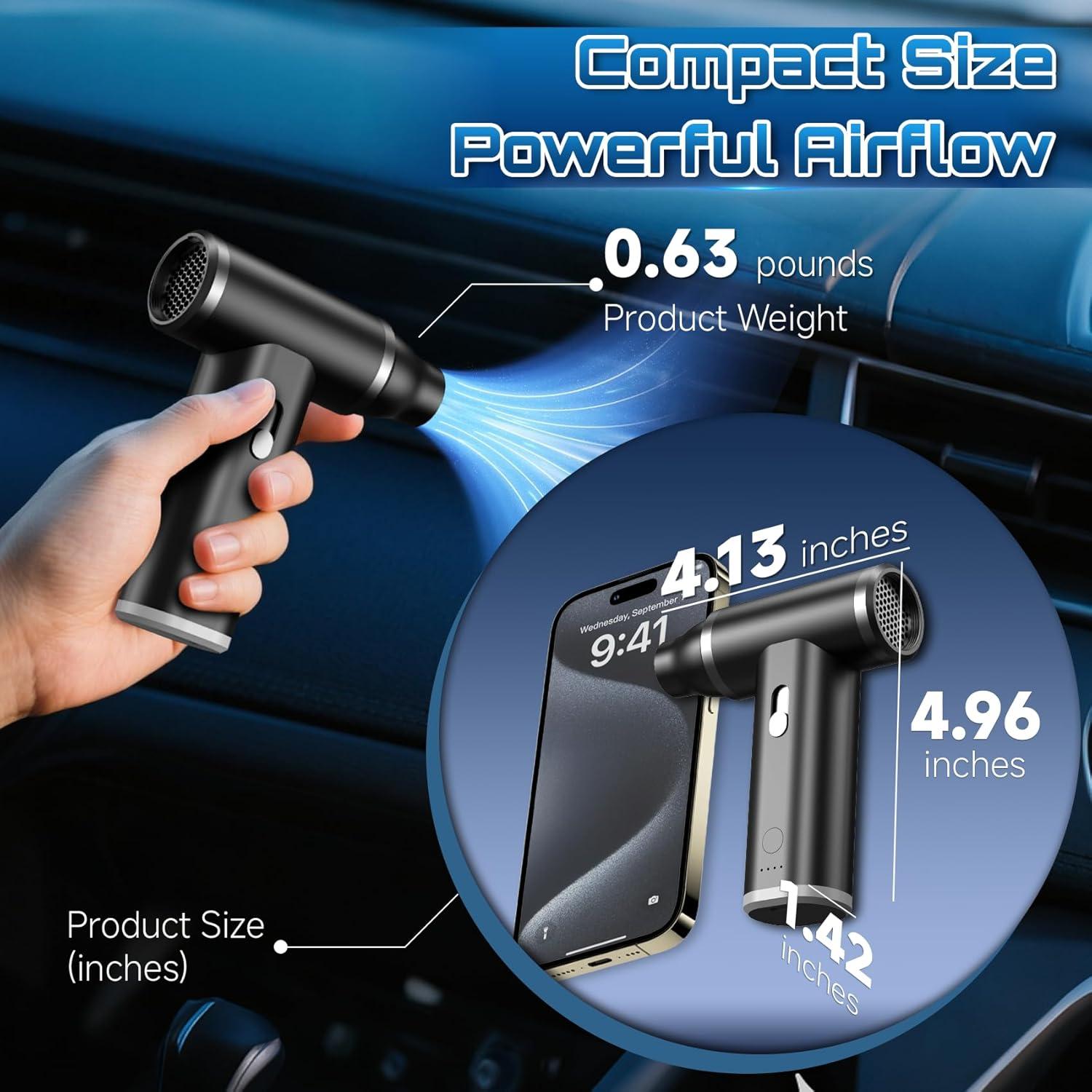 Soplador y Aspiradora 4-en-1 Haën Babos 150,000RPM Recargable