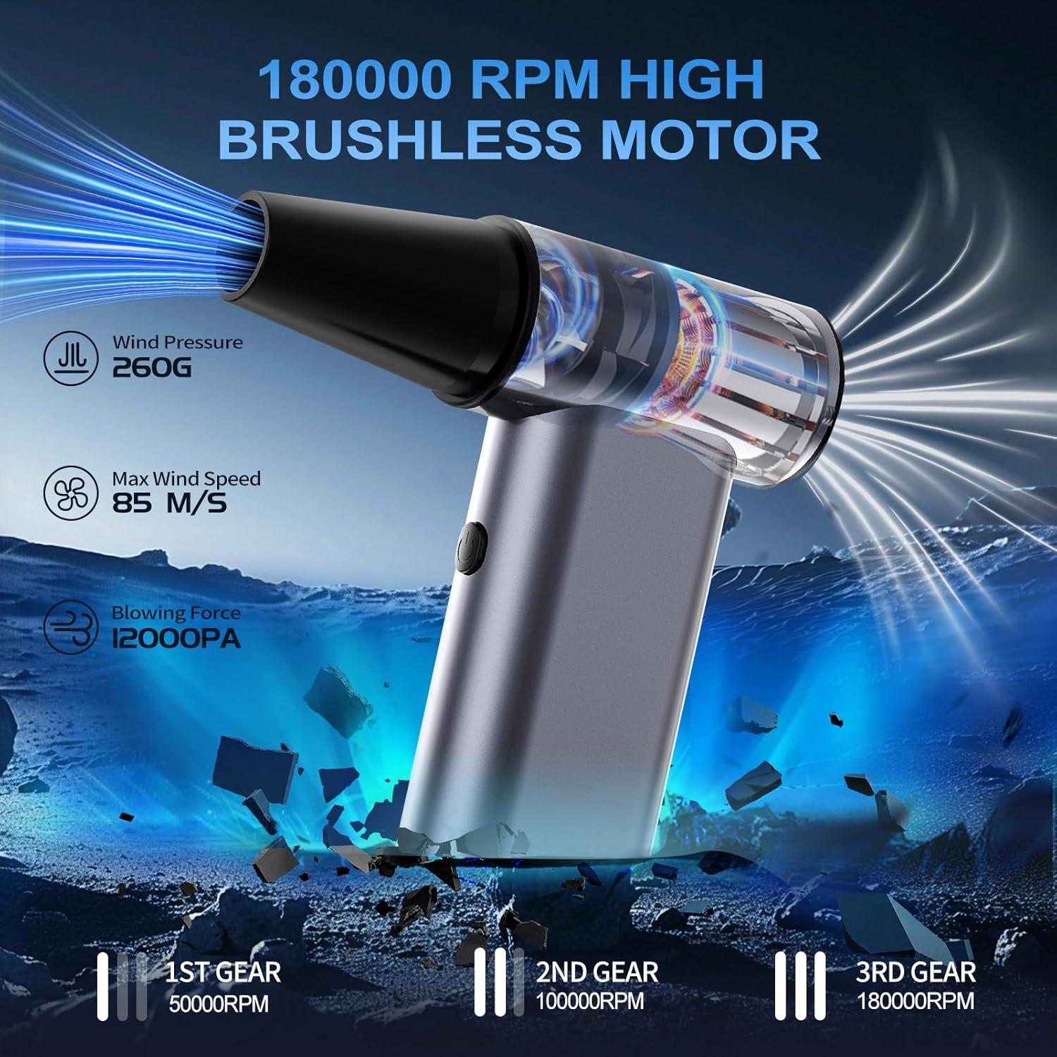 Soplador de aire comprimido iRonthunder 180000RPM recargable