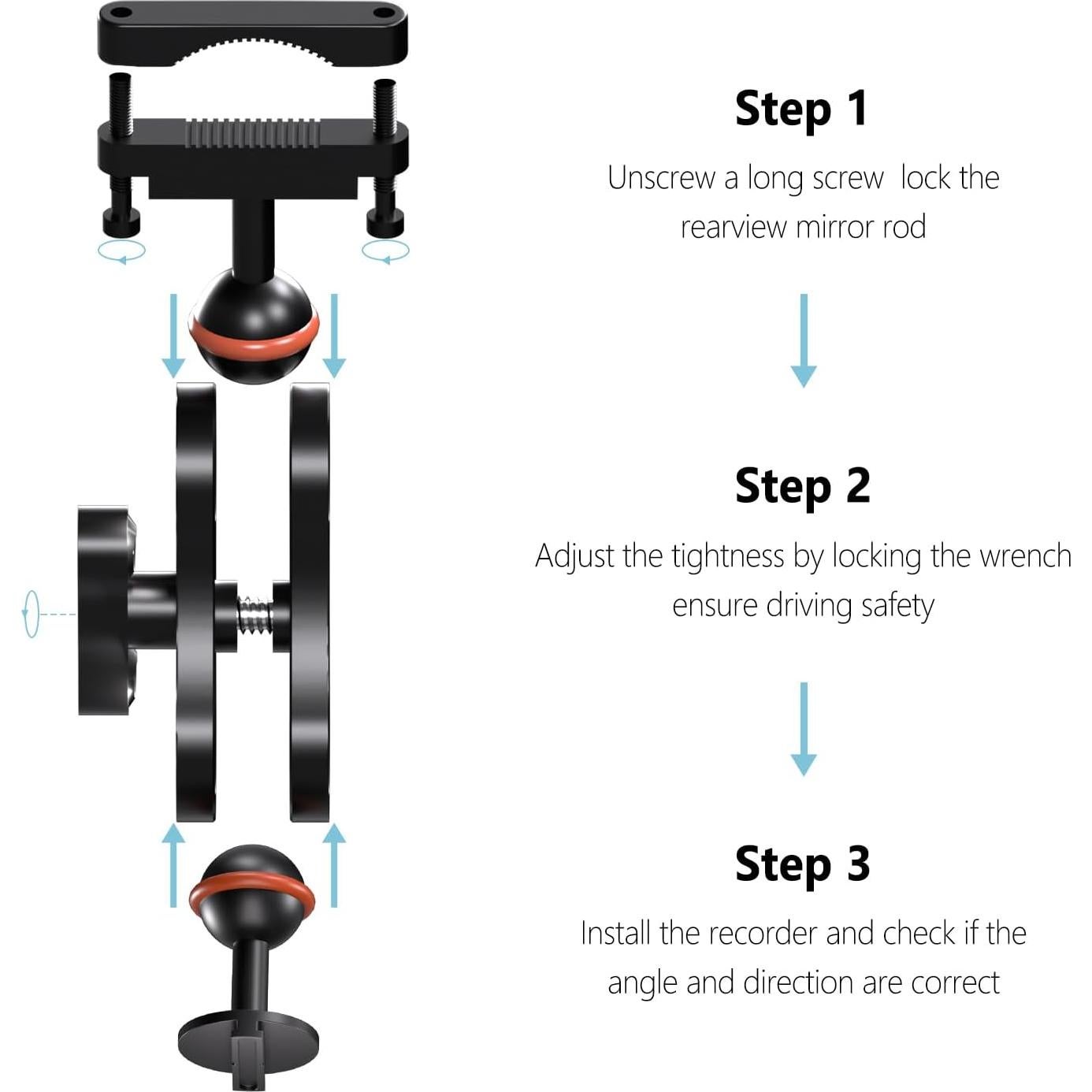 Soporte para cámara de tablero Aluminio Rove-4k R2-4k Ajustable