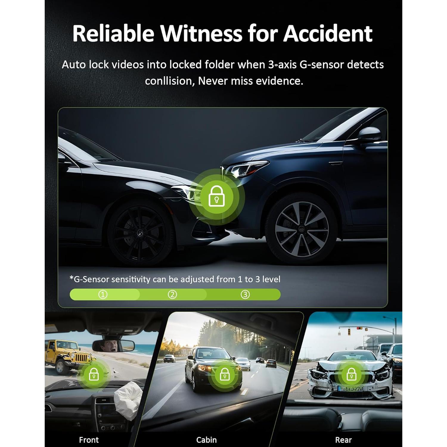 Cámara de tablero 4K GMAIPOP F800 3 canales WiFi 5GHz