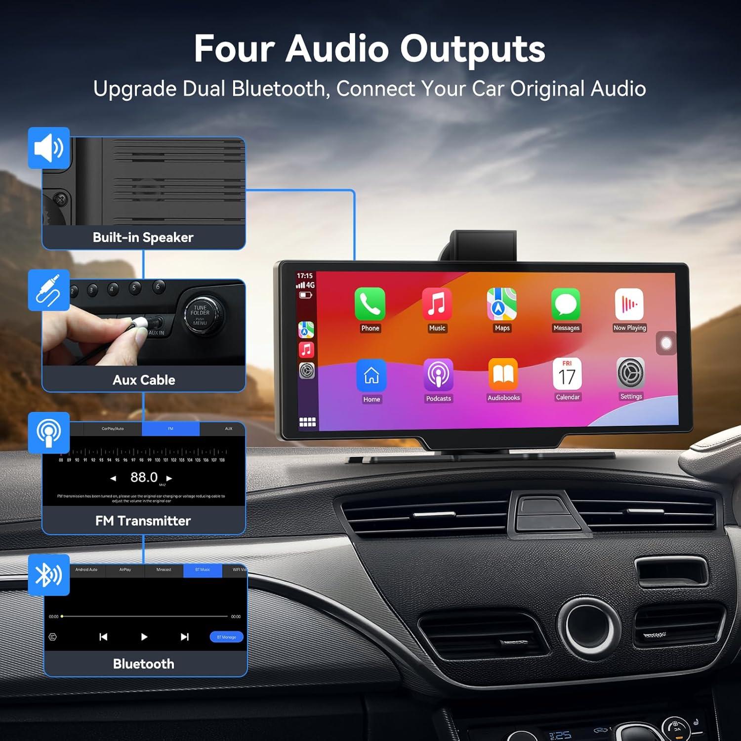 Pantalla Carplay 10.26" XPMOBQ con Cámara 4K y GPS