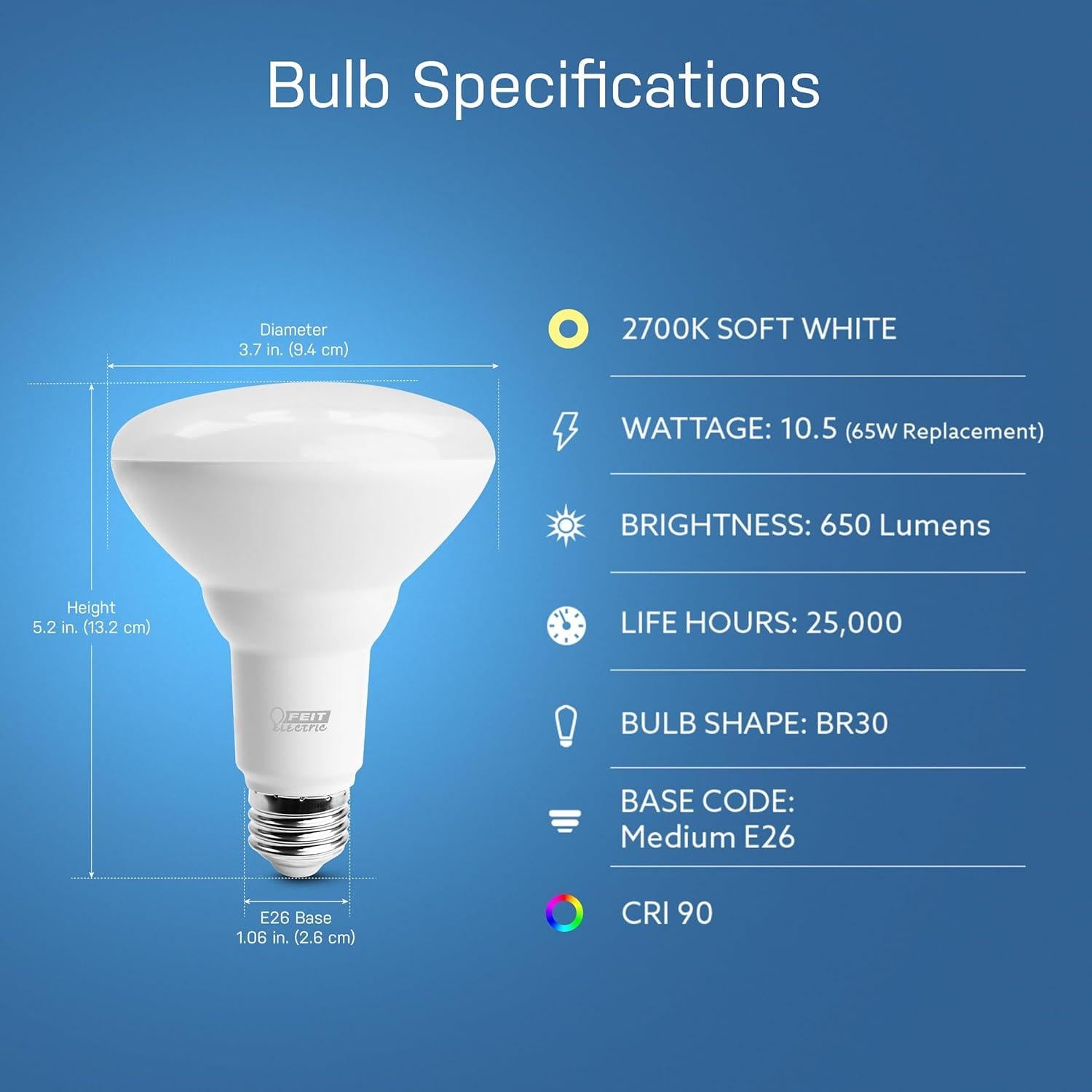 Bombilla LED Inteligente Feit Electric BR30 8W 650 Lúmenes WiFi