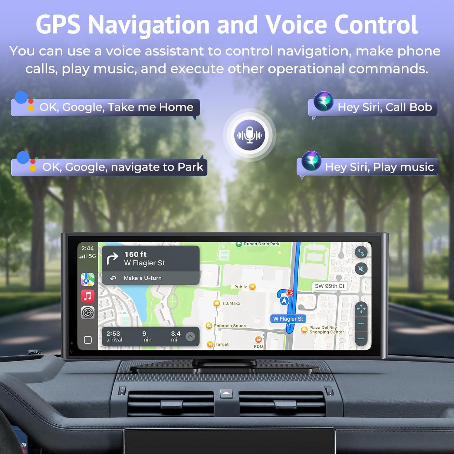 Pantalla Carplay Wonsidary 10.26" HD Táctil con Cámara 4K