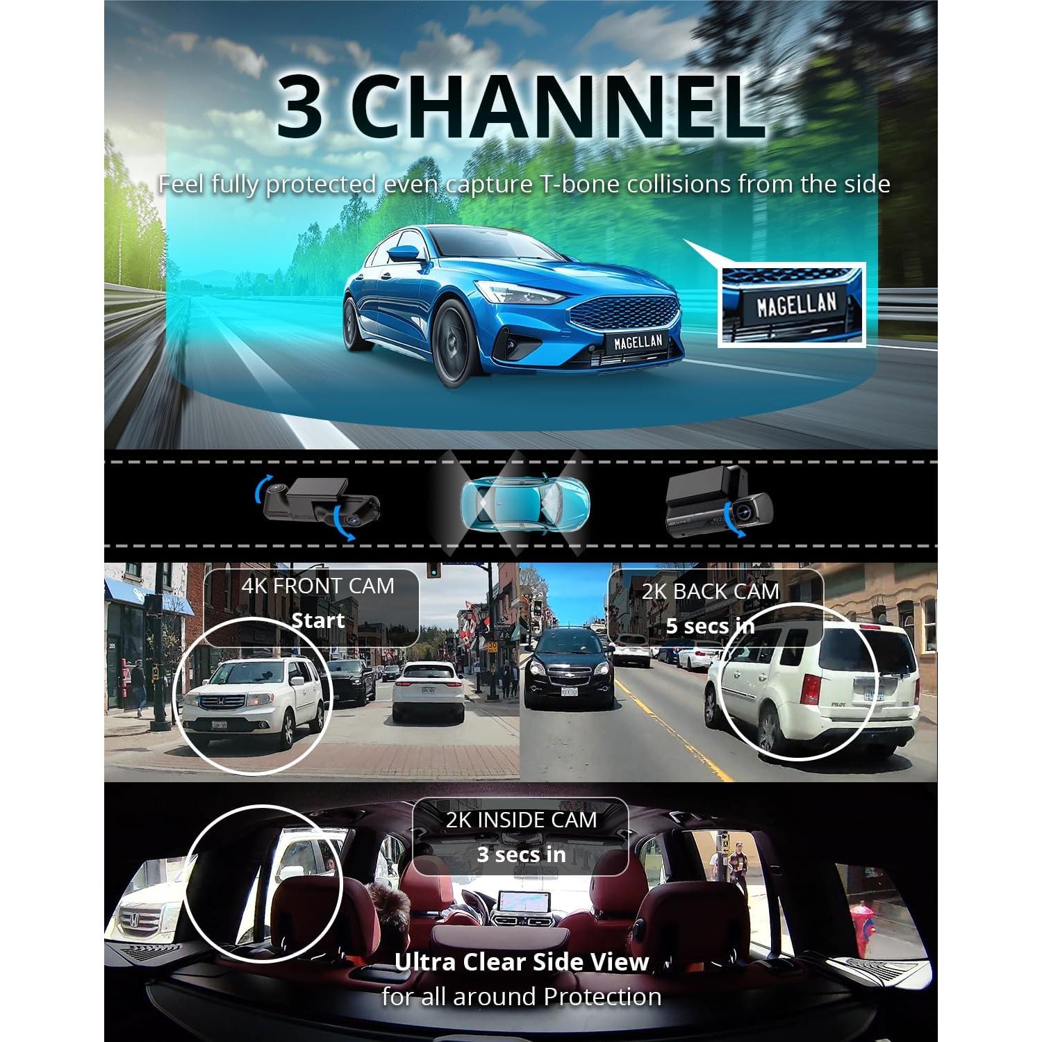 Cámara Dash 4K Magellan Mivue DR50 con GPS y Wi-Fi