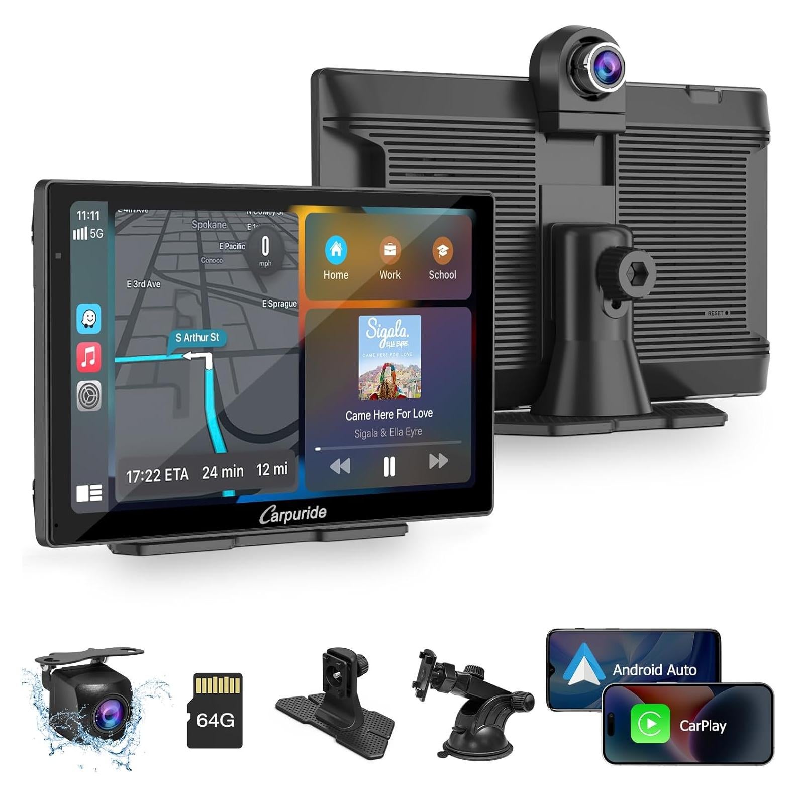 Pantalla Portátil Carplay Android Auto Carpuride W905 9"