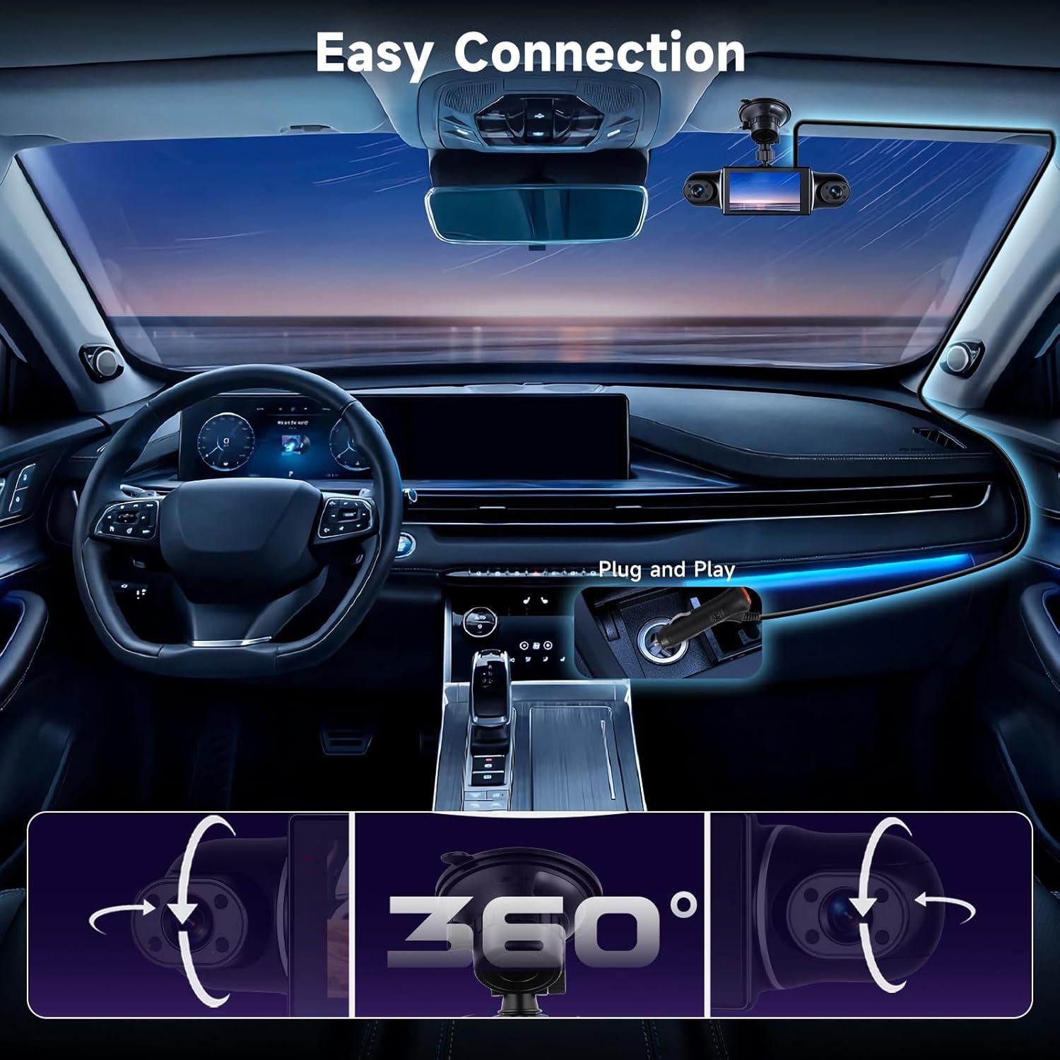 Cámara Dash 4 Canales METEESER 2K 2560x1440P WiFi GPS