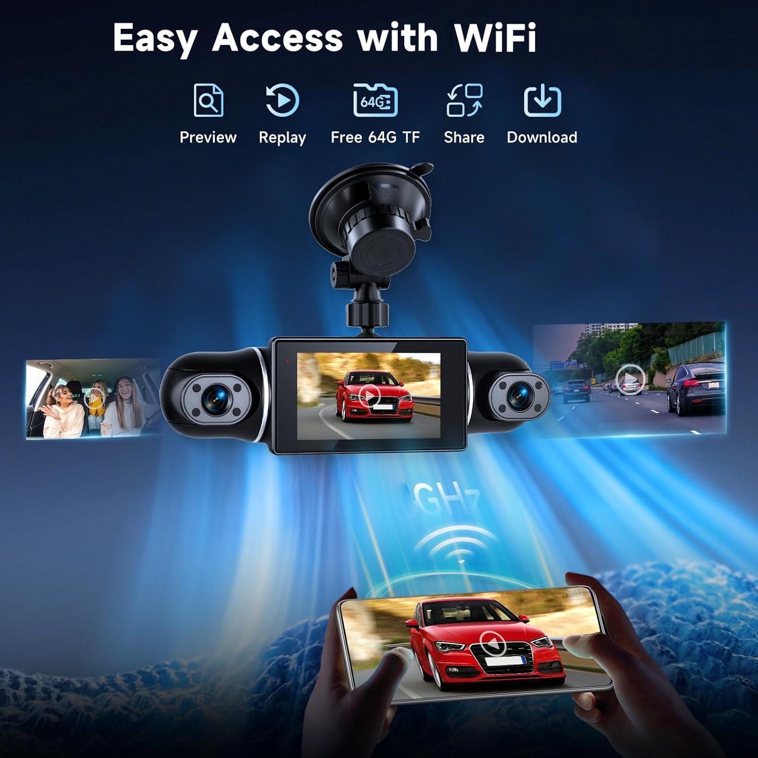 Cámara Dash 4 Canales METEESER 2K 2560x1440P WiFi GPS