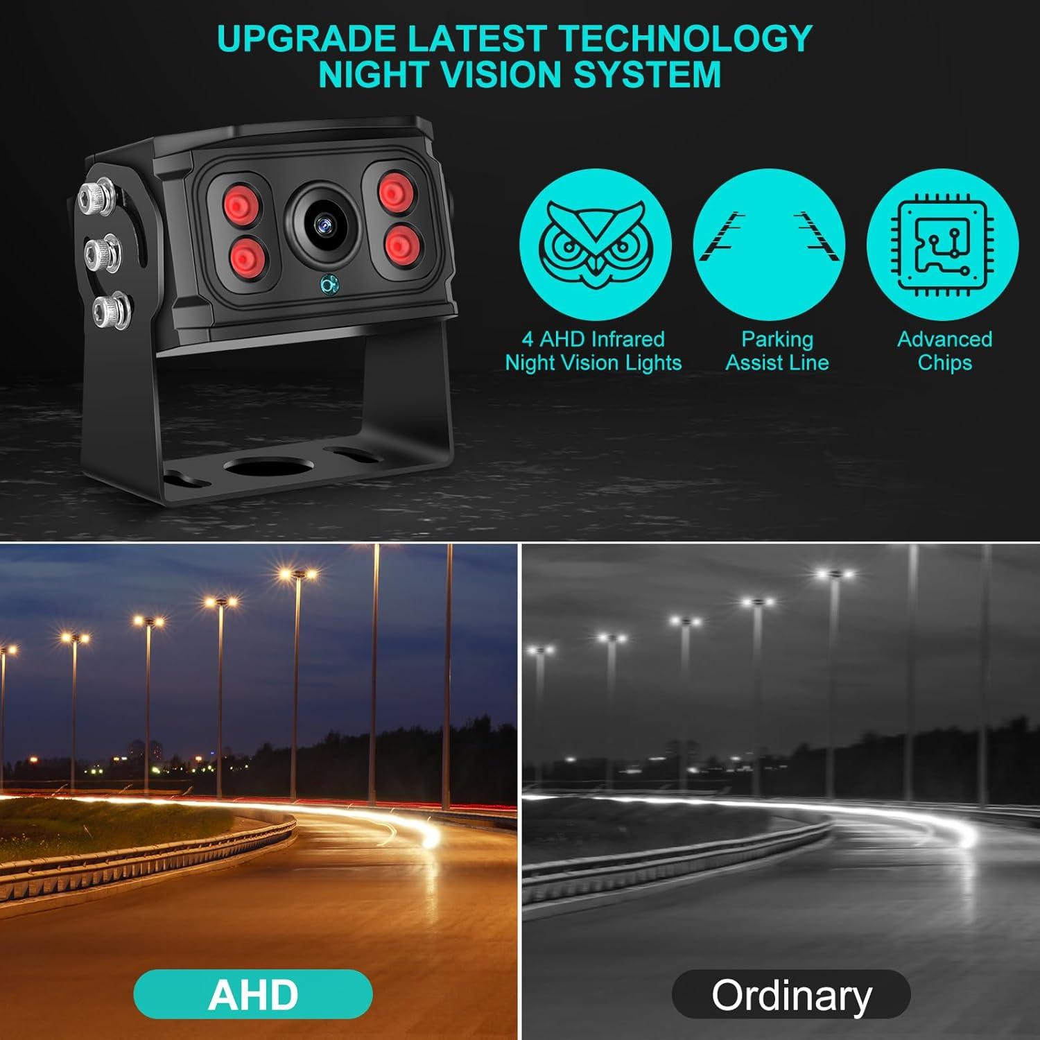 Cámara de Respaldo Dual SZHSTECS 4K Pantalla 7" HD IP68