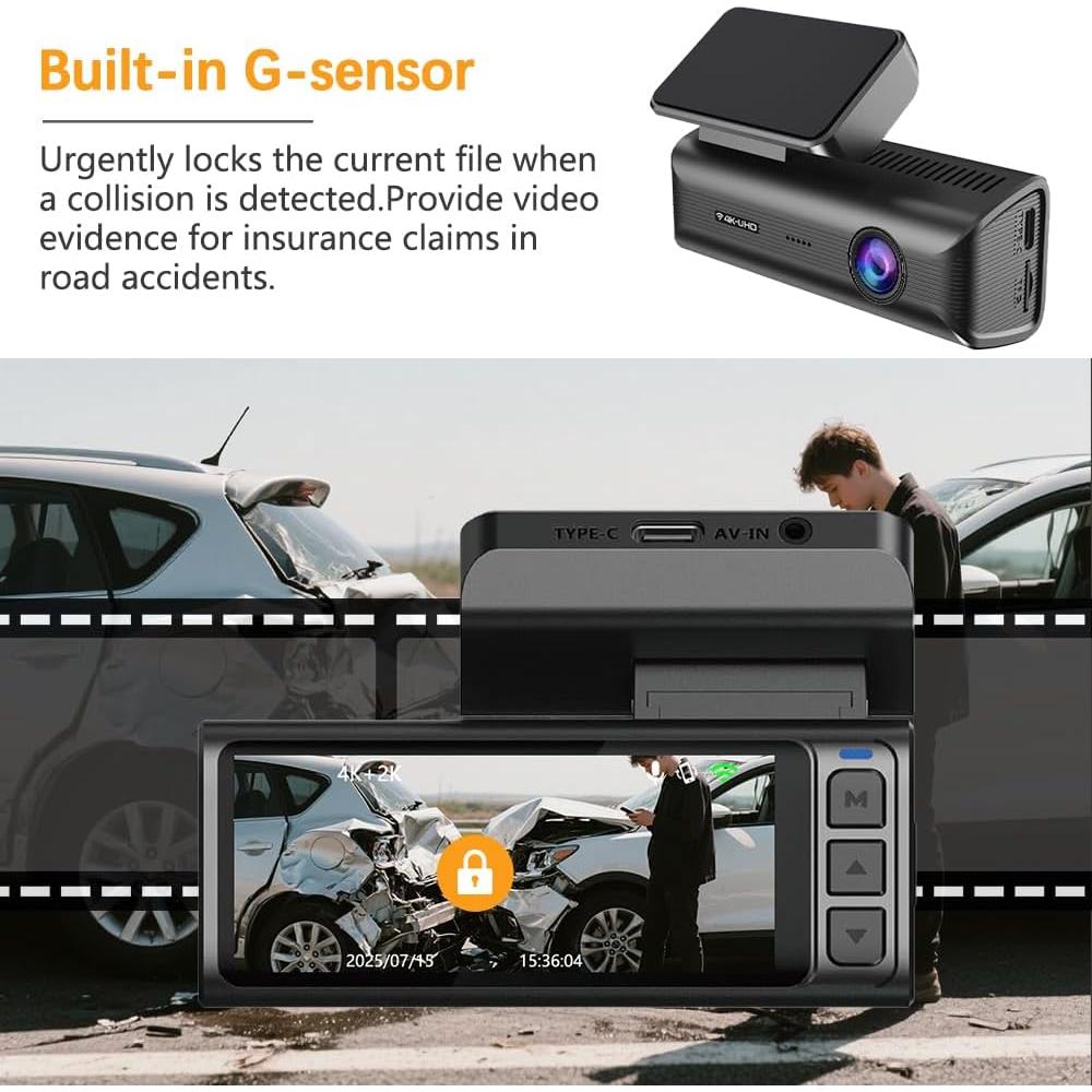 Cámara de tablero dual 4K+2K Pahaa con GPS y WiFi