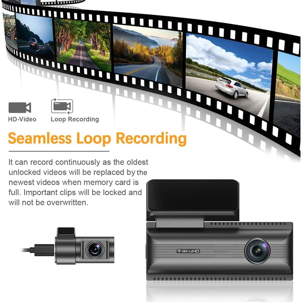 Cámara de tablero dual 4K+2K Pahaa con GPS y WiFi