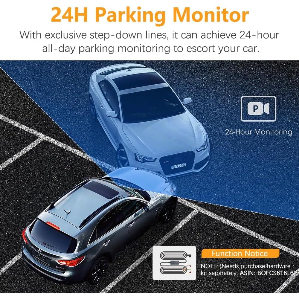 Cámara de tablero dual 4K+2K Pahaa con GPS y WiFi