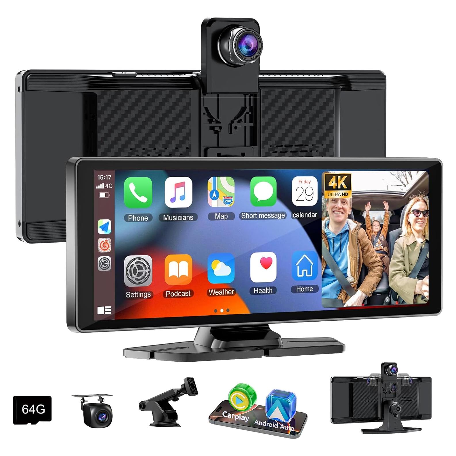 Pantalla Carplay 10.26" Accfly HD con Cámara 4K y GPS