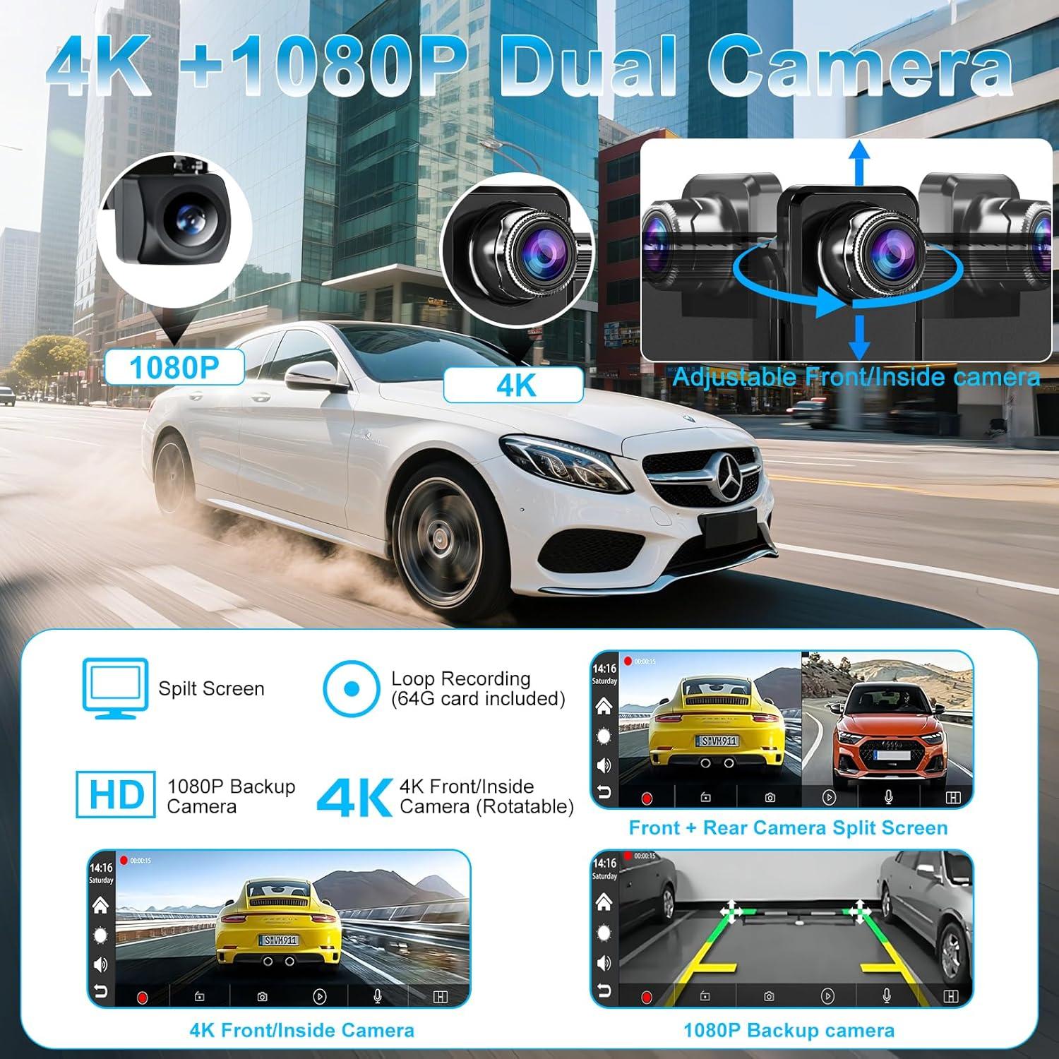 Pantalla Carplay 10.26" Accfly HD con Cámara 4K y GPS