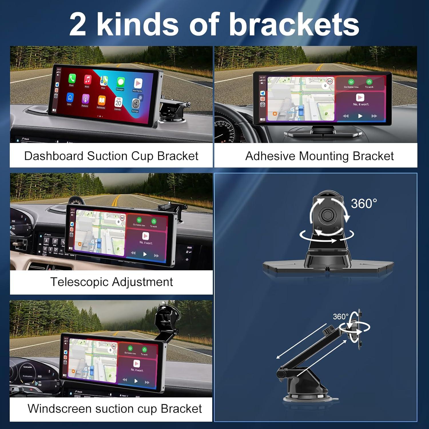 Pantalla Carplay 10.26" Accfly HD con Cámara 4K y GPS