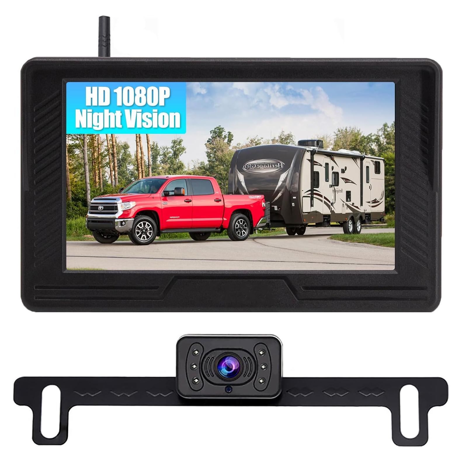 Cámara de Respaldo Inalámbrica B-Qtech 4.3" HD 1080P IP68