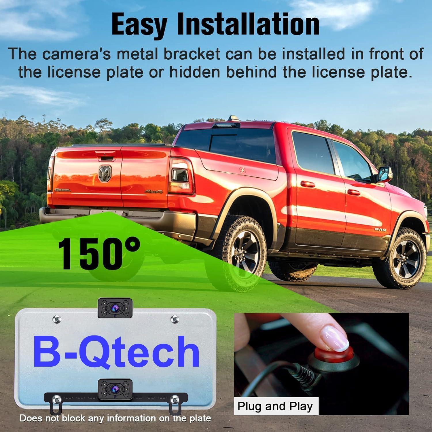 Cámara de Respaldo Inalámbrica B-Qtech 4.3" HD 1080P IP68