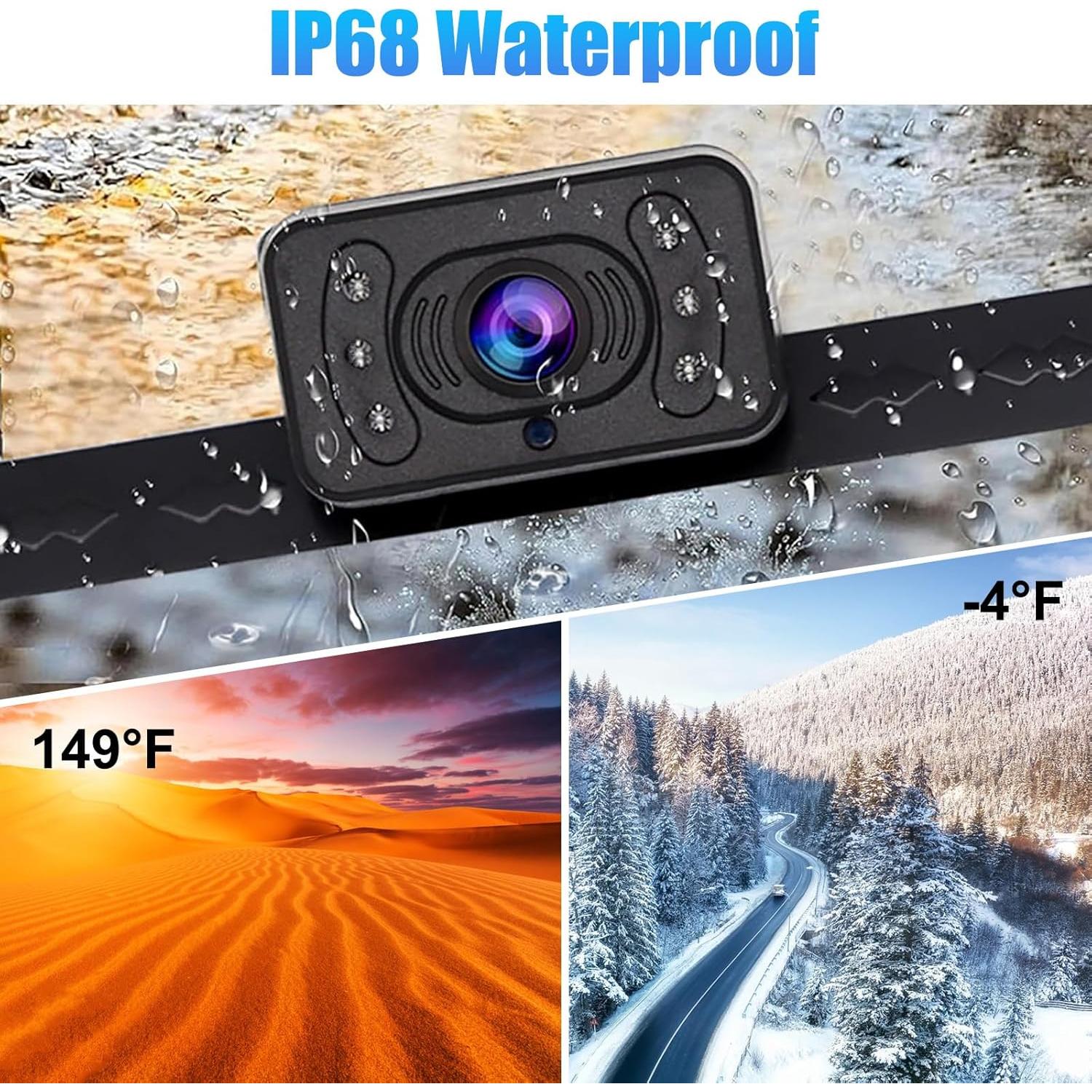 Cámara de Respaldo Inalámbrica B-Qtech 4.3" HD 1080P IP68