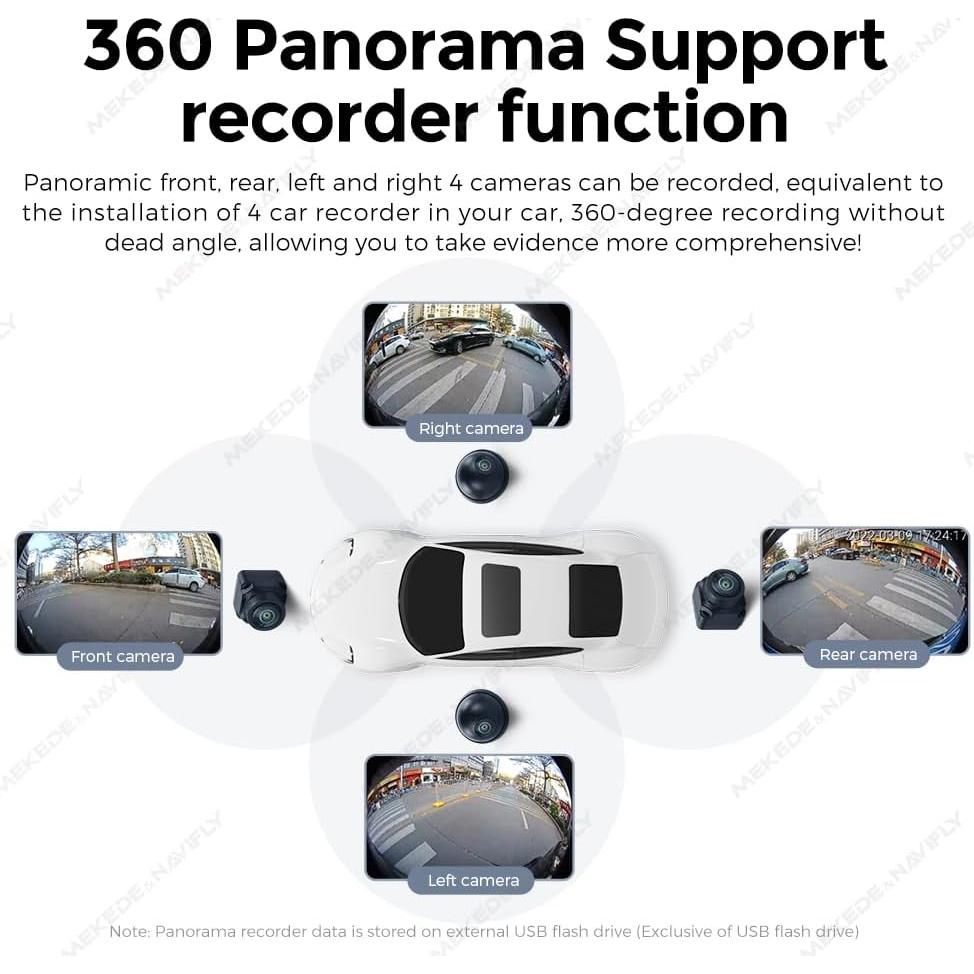 Cámara Panorámica 360° MekedeTech DUDUAUTO 1080P AHD