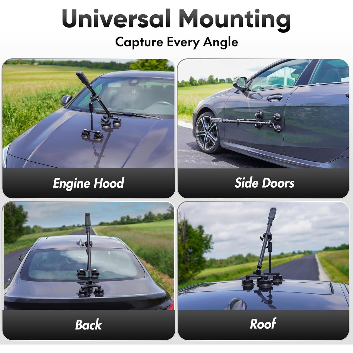 Soporte para coche Vlorix 5 en 1 con ventosas y palo de selfie