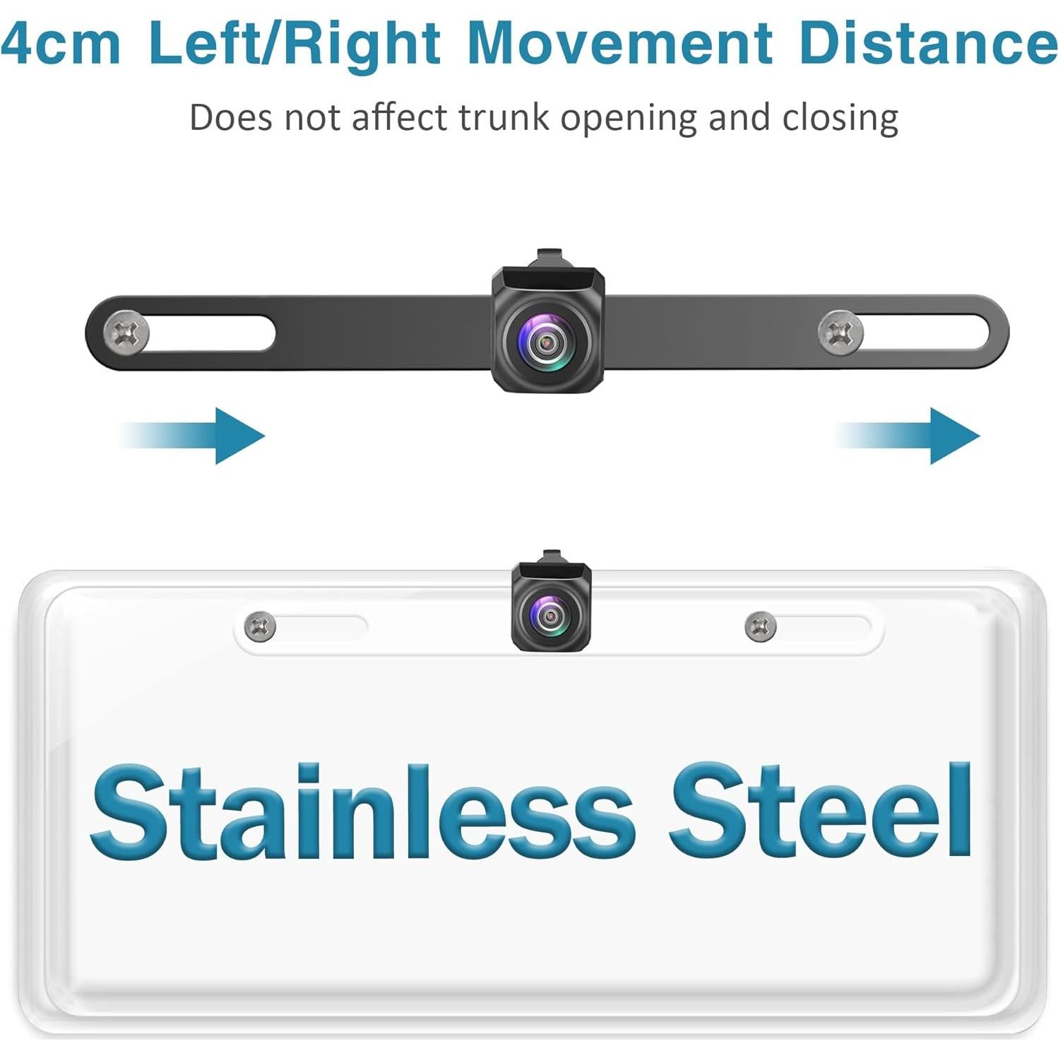 Soporte de Placa de Licencia para Cámara de Respaldo Acero Inoxidable