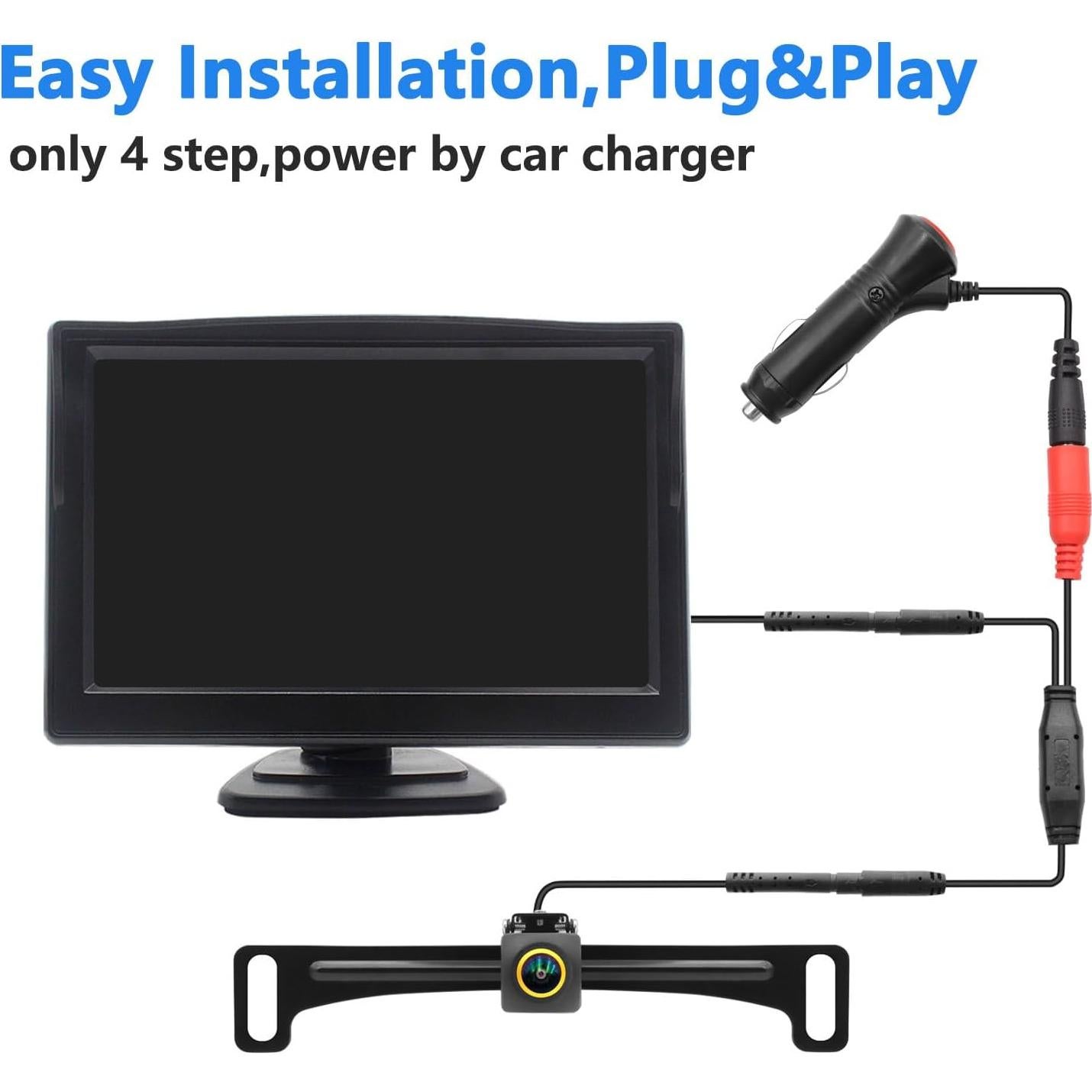 Cámara de Respaldo SanmuTu 5" AHD 1080P IP67 Visión Nocturna