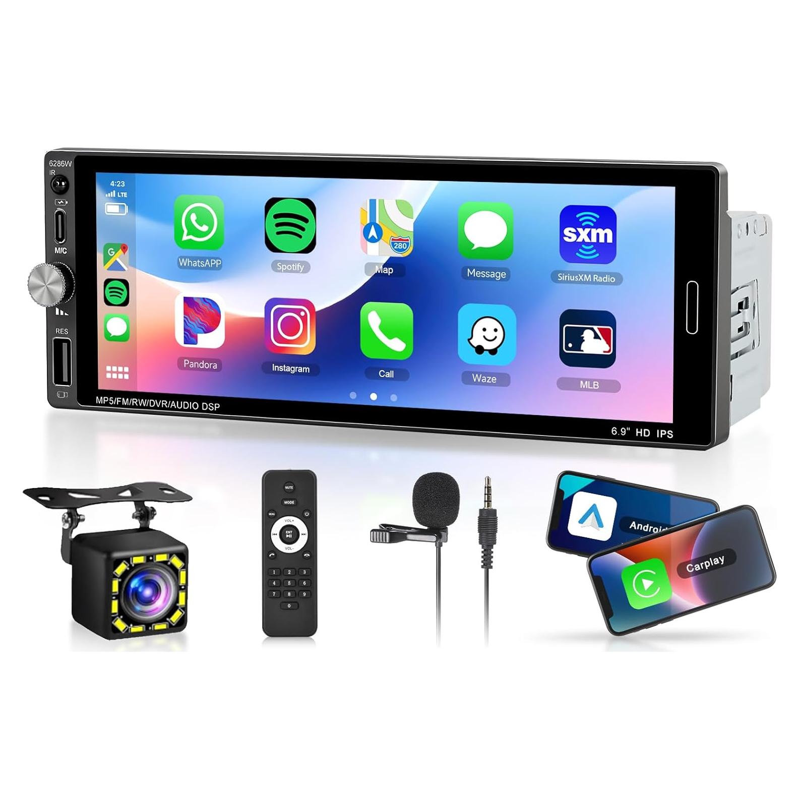 Estéreo de Coche MAHVEC 6.9" Bluetooth 5.2 Carplay Android Auto