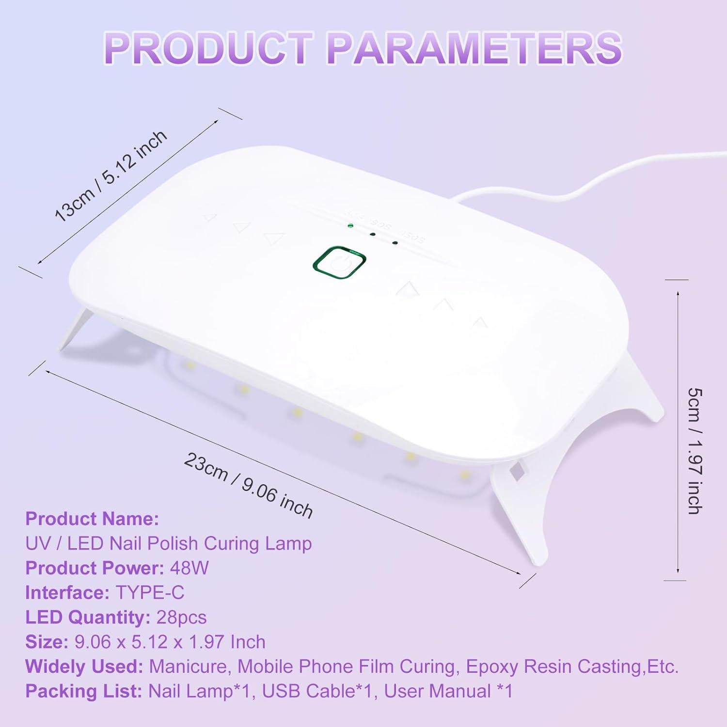 Secador de Uñas UV LED 48W ShineCai Mini Plegable USB