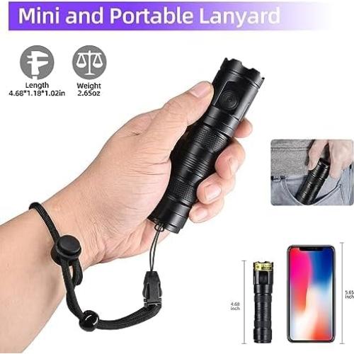 Linterna UV DARKDAWN 365nm Recargable USB-C 20W IPX4