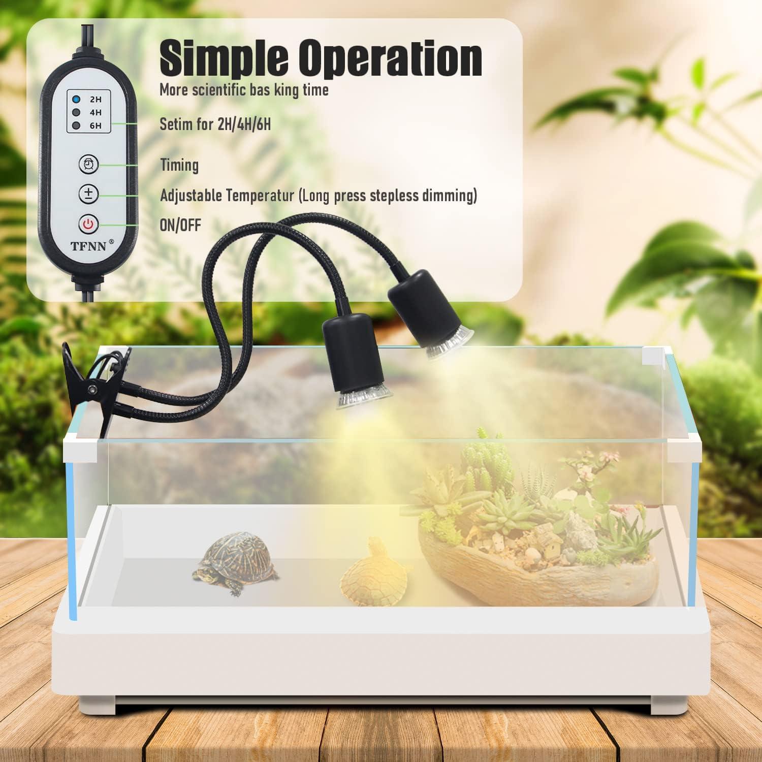 Lámpara de Calor para Reptiles TFNN WGD-003 2 Bombillas 25W+50W