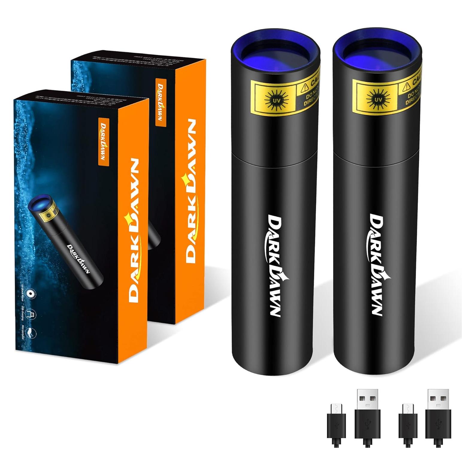 Linterna UV DARKBEAM 365nm Recargable USB Mini 2 Paquete