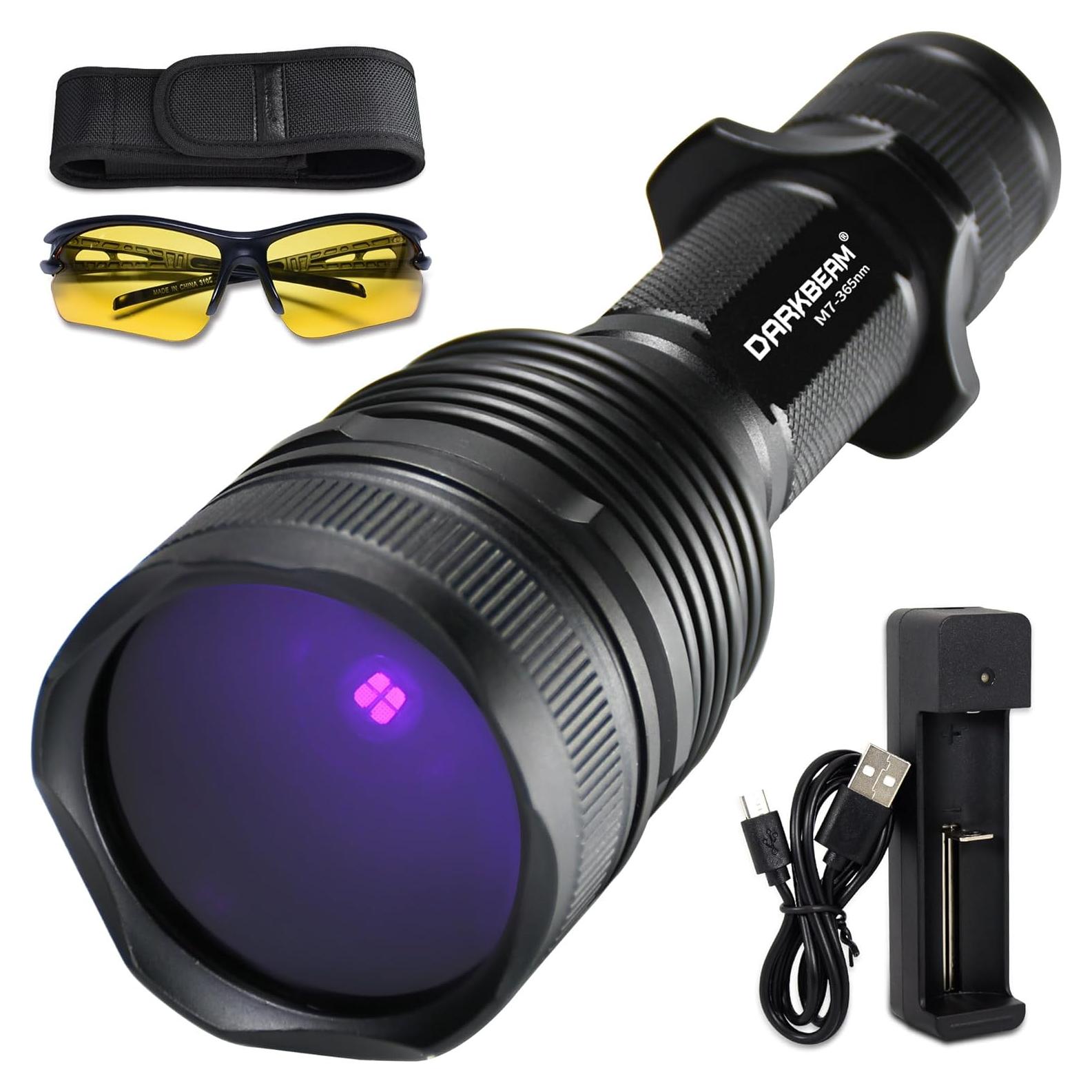 Linterna UV DARKBEAM 365nm 20W Recargable Luz Negra