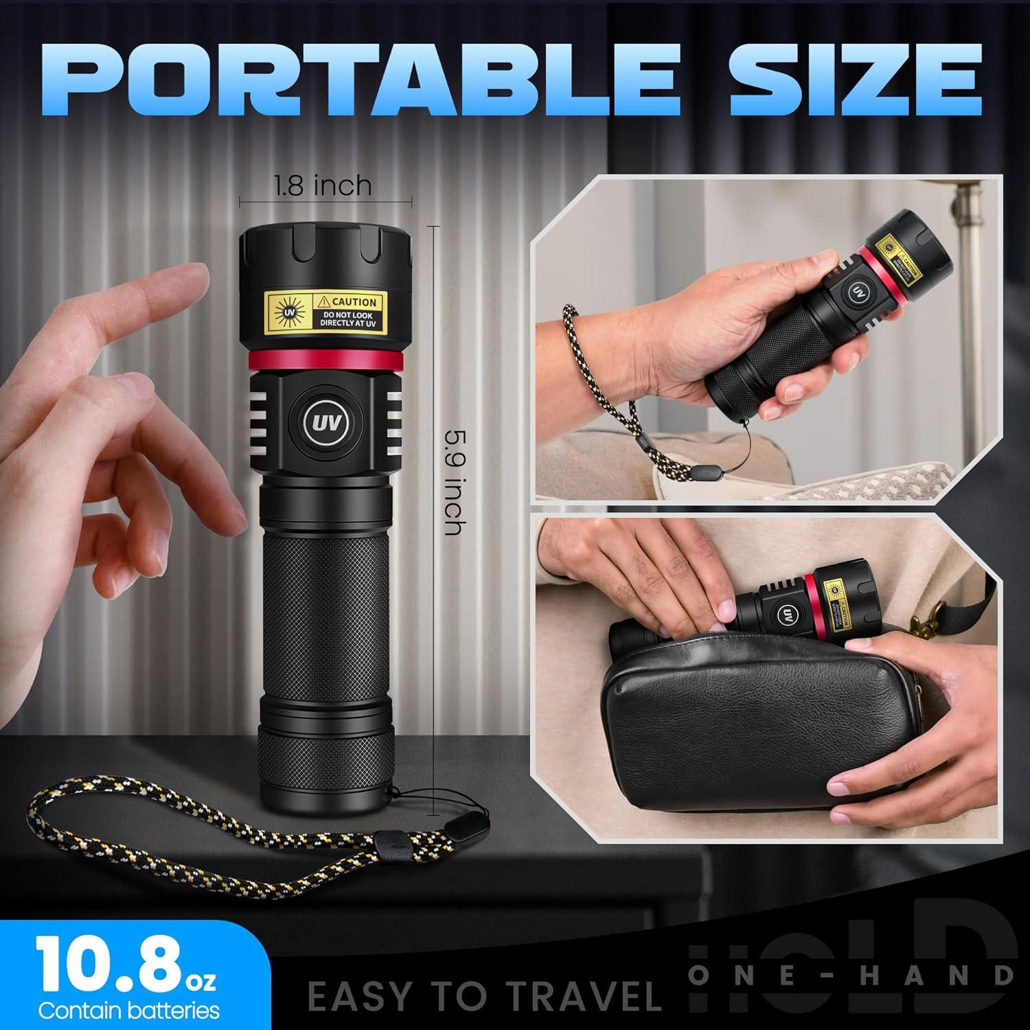 Linterna UV DARKBEAM B97 365nm 6xLED Recargable USB-C 80W