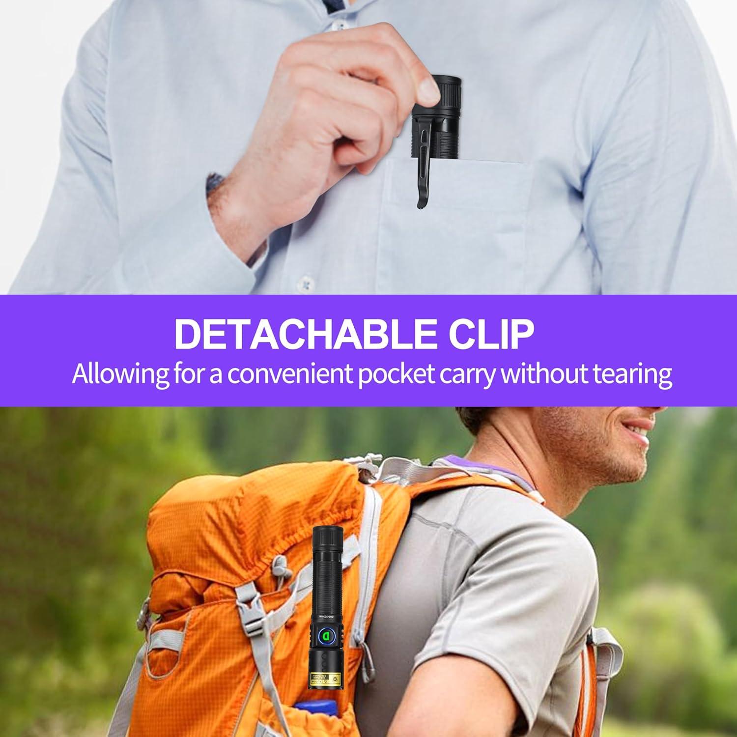 Linterna UV 365nm WMCODMW Recargable 20W IPX6 Mini