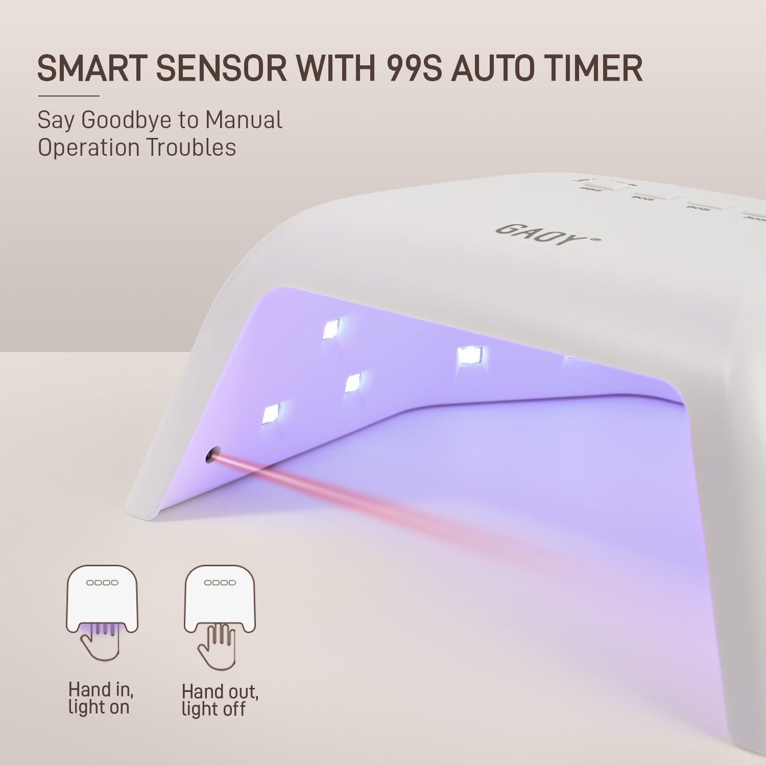 Lámpara UV GAOY para Uñas de Gel con Sensor Infrarrojo