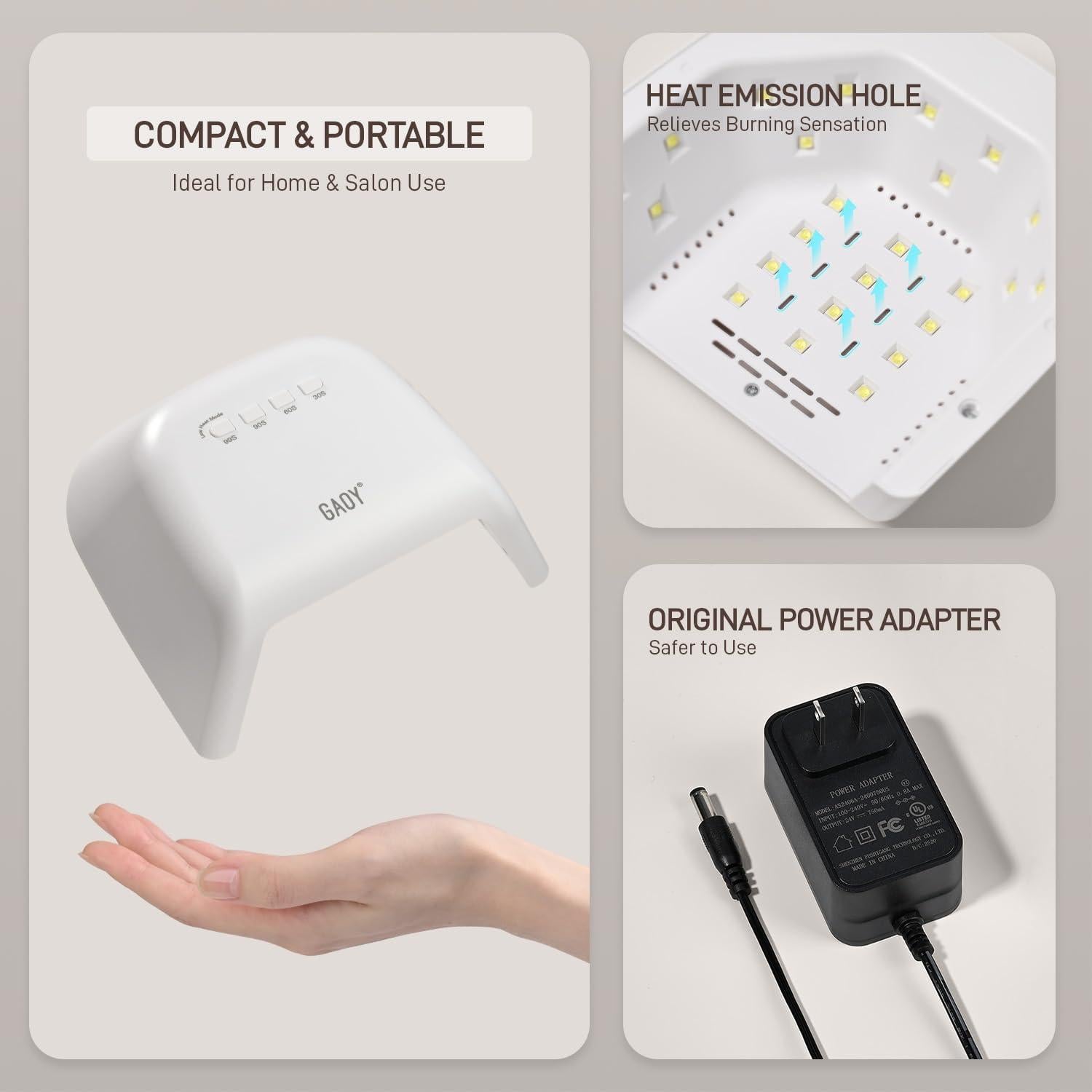 Lámpara UV GAOY para Uñas de Gel con Sensor Infrarrojo