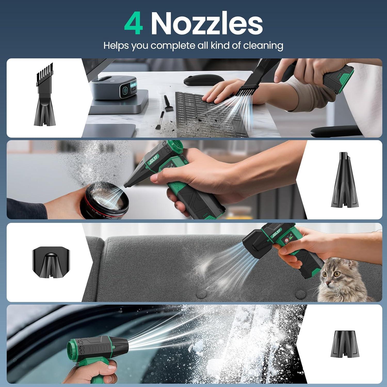 Soplador de Aire Eléctrico JGLXF 130000RPM 2 Baterías 4000mAh