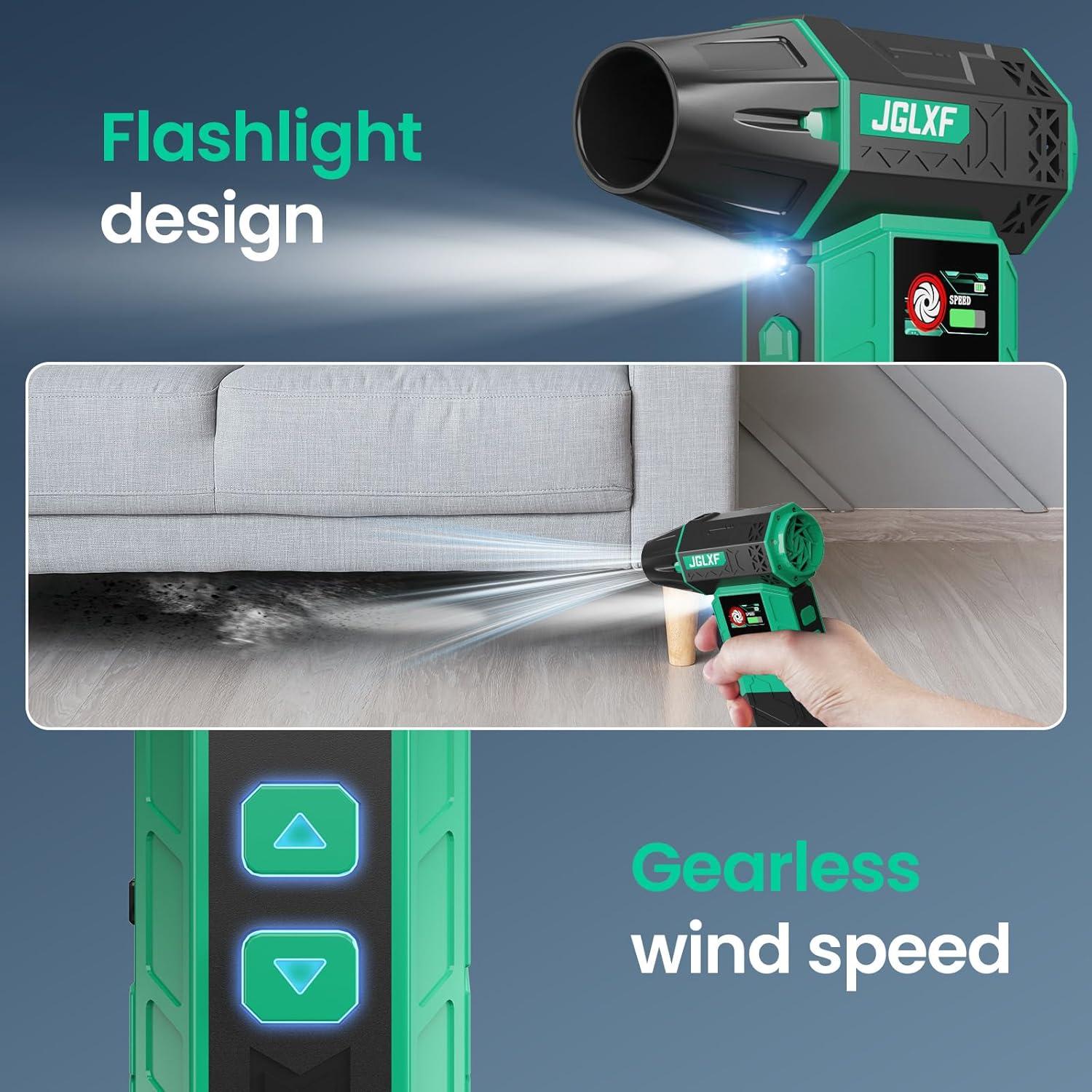 Soplador de Aire Eléctrico JGLXF 130000RPM 2 Baterías 4000mAh