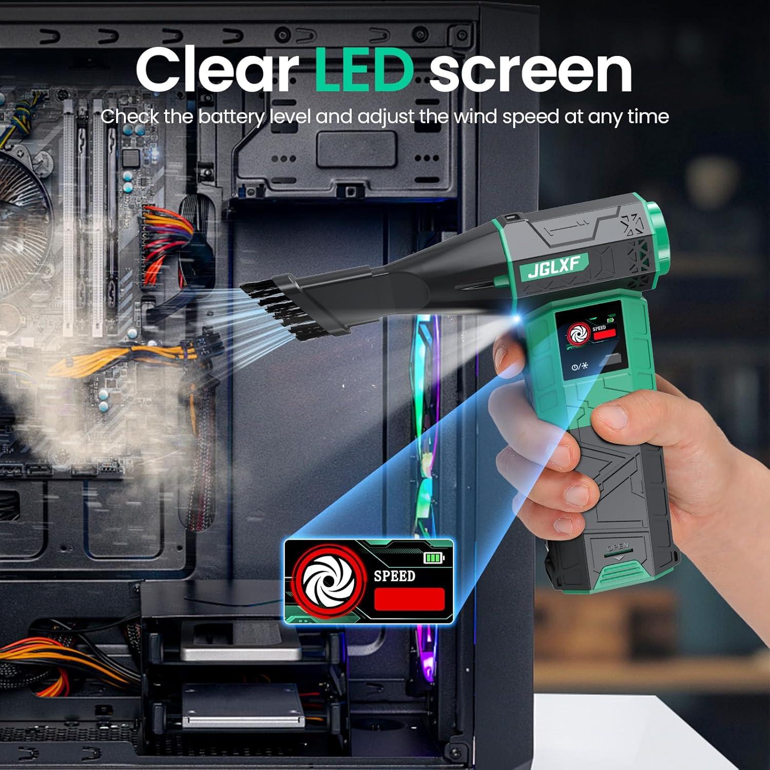 Soplador de Aire Eléctrico JGLXF 130000RPM 2 Baterías 4000mAh