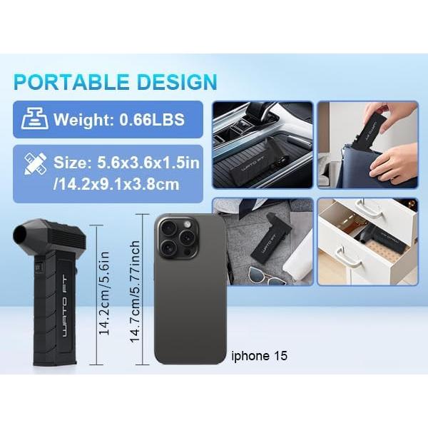 Soplador de Aire Eléctrico ZGWATO ZGW-713A 180000 RPM Recargable