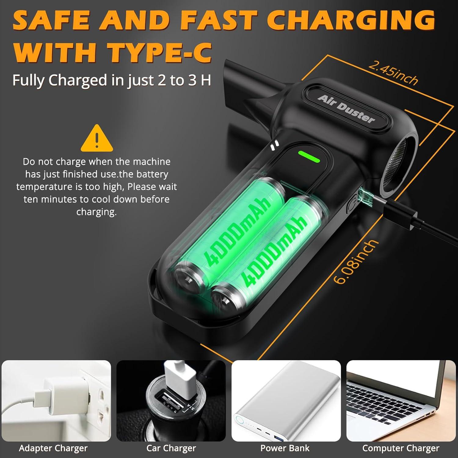 Soplador de Aire Eléctrico Gardon GD-EAD100 - 180000 RPM, 4 Velocidades