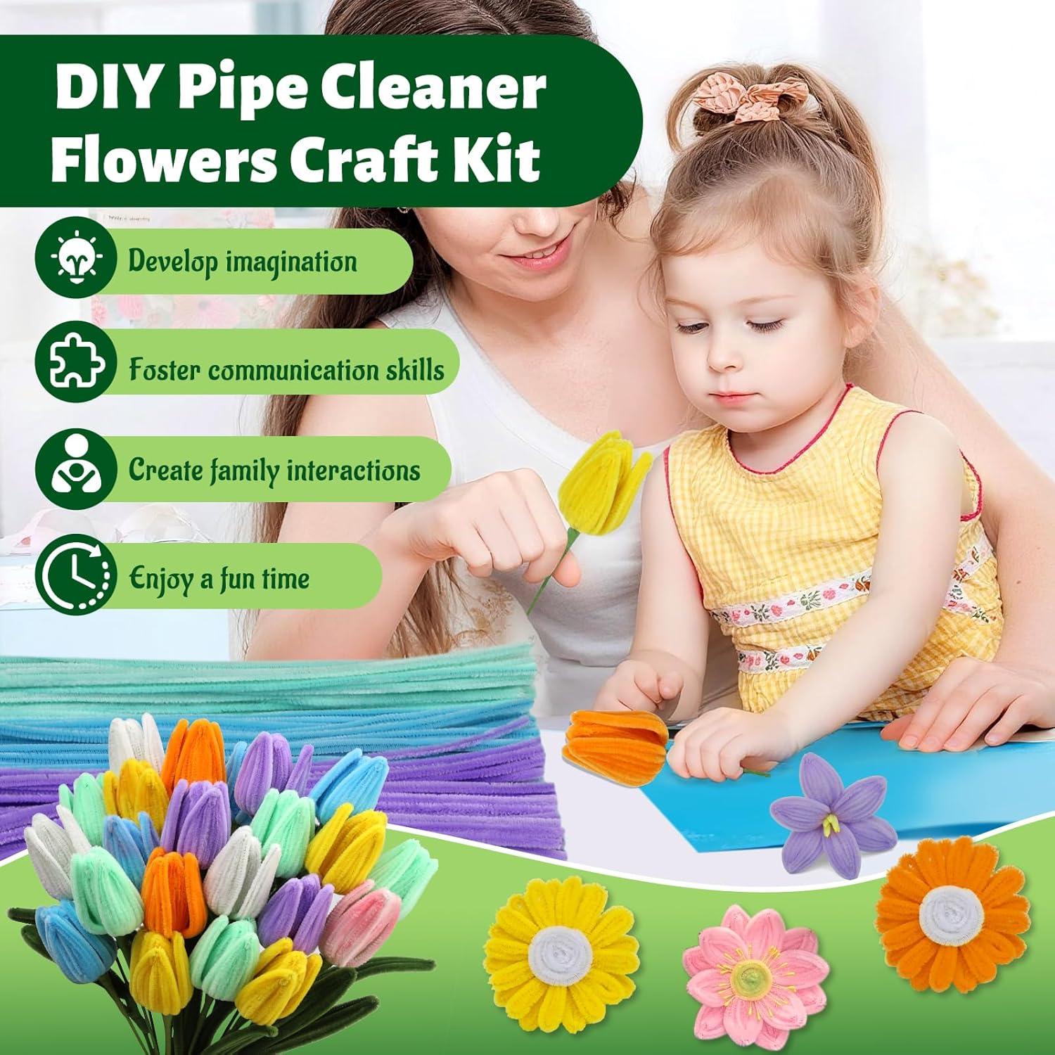 Kit de Flores de Limpiadores de Tubos ZXIIXZ 550 Pcs 8 Colores