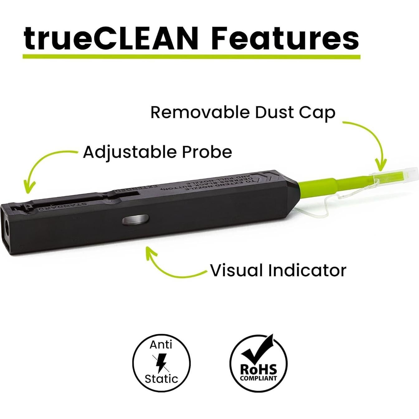 Limpiador de Punta de Fibra Óptica trueCABLE LC/MU 800 Limpiezas