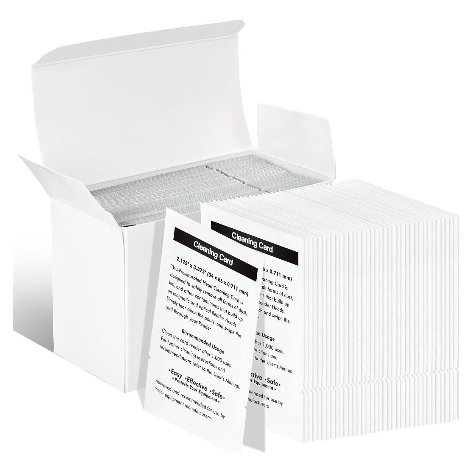 100 Tarjetas de Limpieza Doble Cara ZISDHNEO para Lectores de Tarjetas