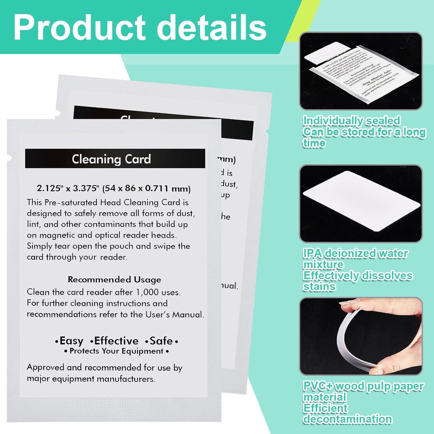 Tarjetas de Limpieza Sliner 60 Pcs para Lectores de Tarjetas