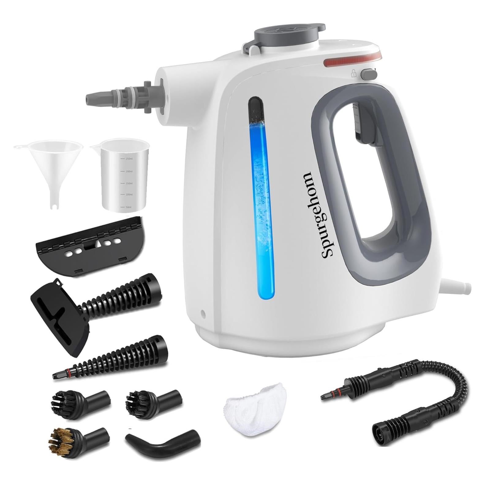 Limpiador de Vapor Portátil Spurgehom 1350W 550ml 11 Accesorios
