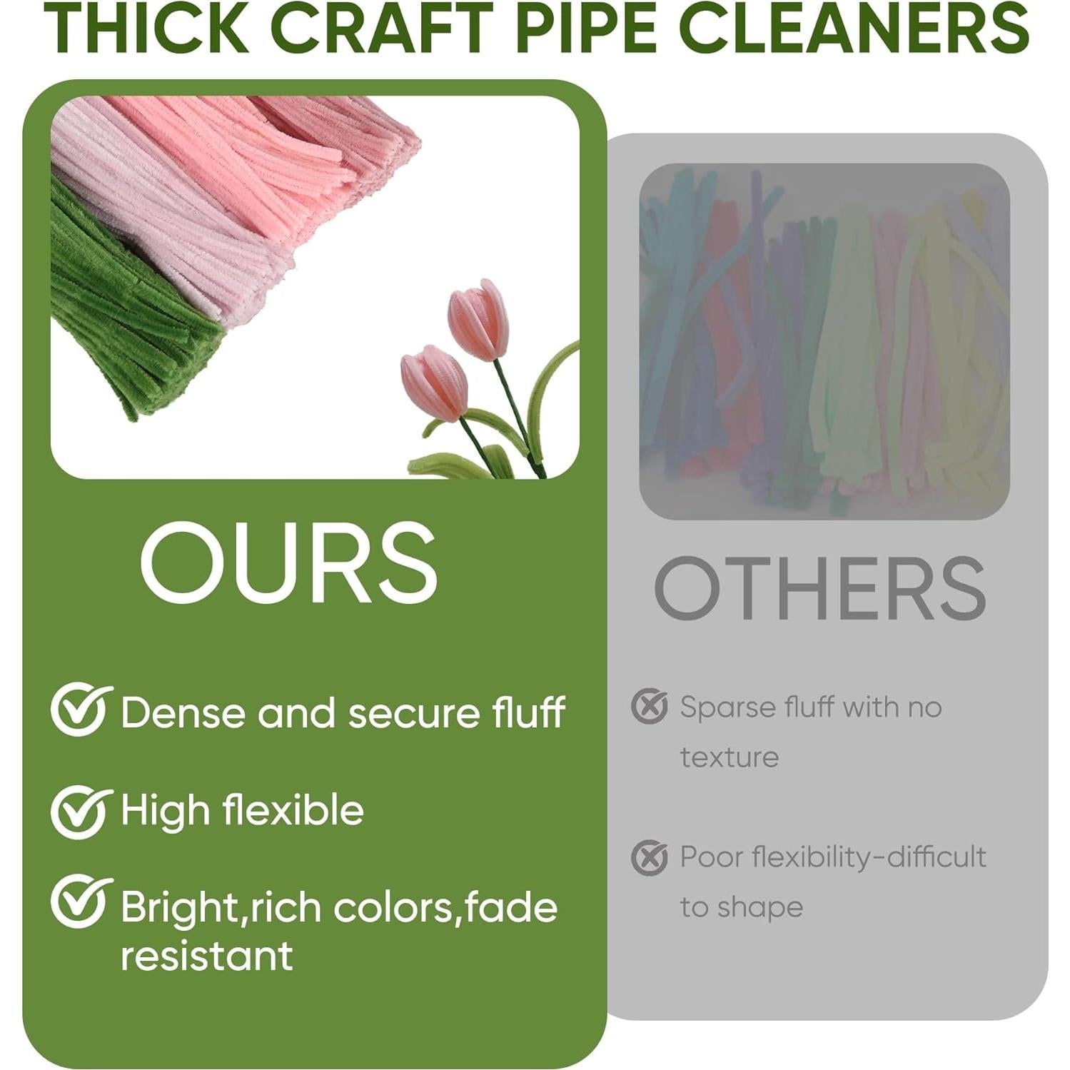 Kit de Manualidades de Flores Muyuguit 400 Pcs Chenille