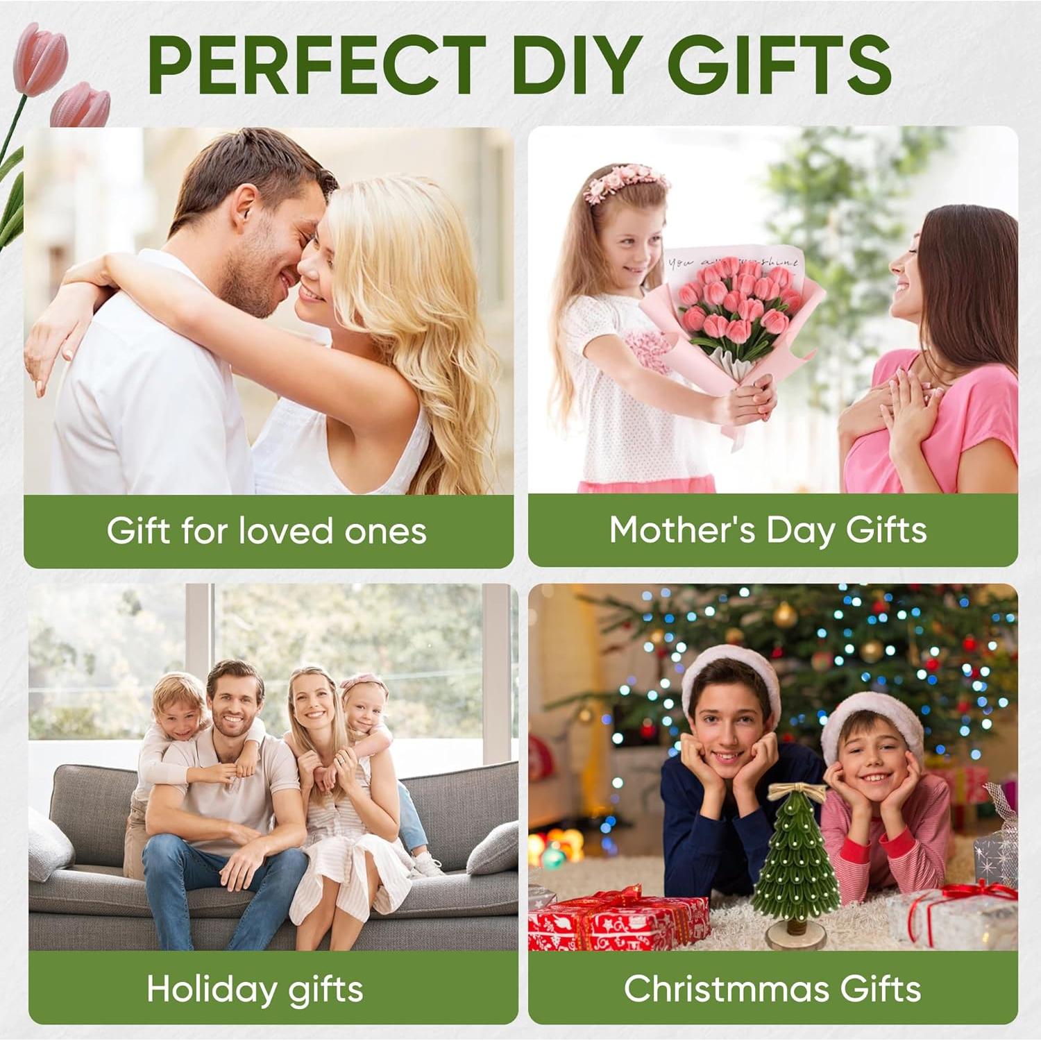 Kit de Manualidades de Flores Muyuguit 400 Pcs Chenille